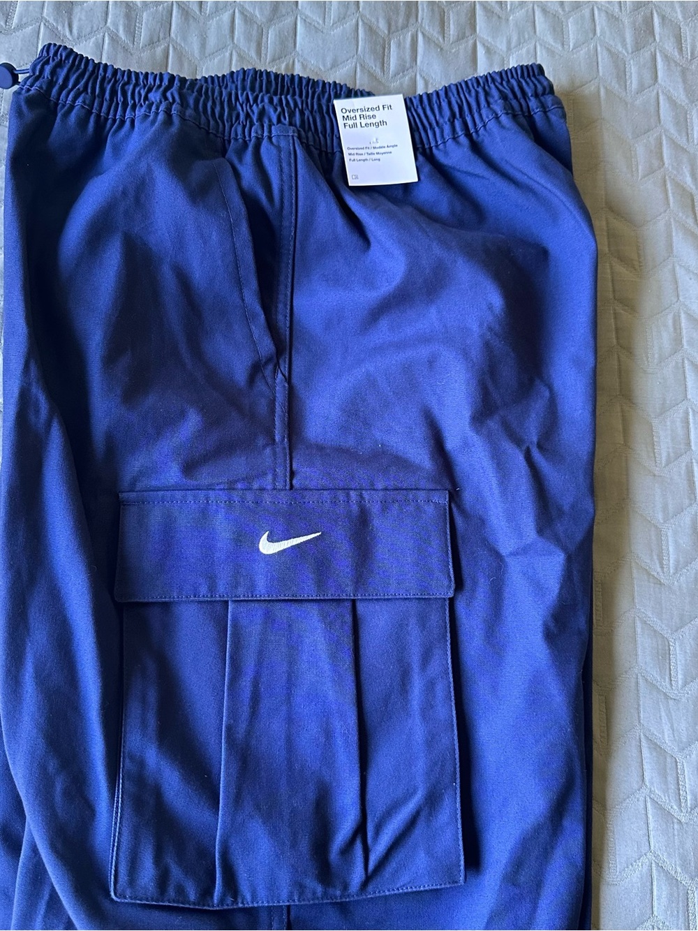 Nike Purple Elastic Waist Cargo Pants with Swoosh Tag